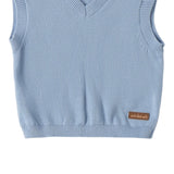 Mini Banda Gilet tinta unita Scollo A V Azzurro per Neonato 3B641X AZZURRO MINI BANDA 