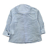 Daniele Alessandrini Langarmshirt Streifenmuster Weiß/Blau für Neugeborene