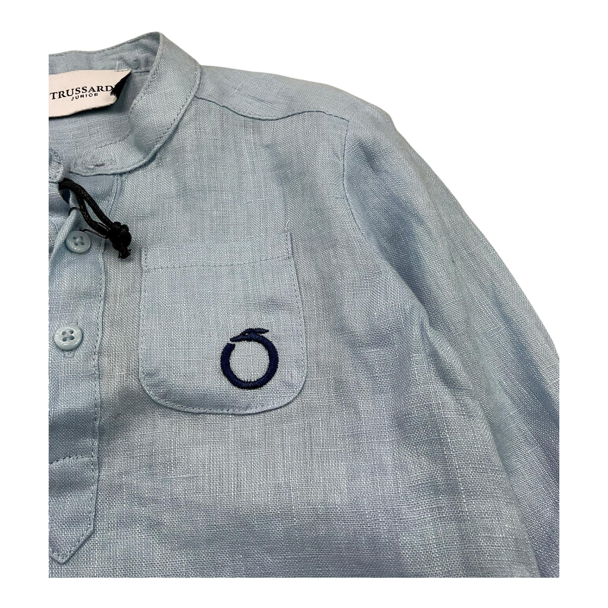 Trussardi Camicia Manica Lunga Tinta Unita per Neonato TIP23108CA AZZURRO TRUSSARDI 