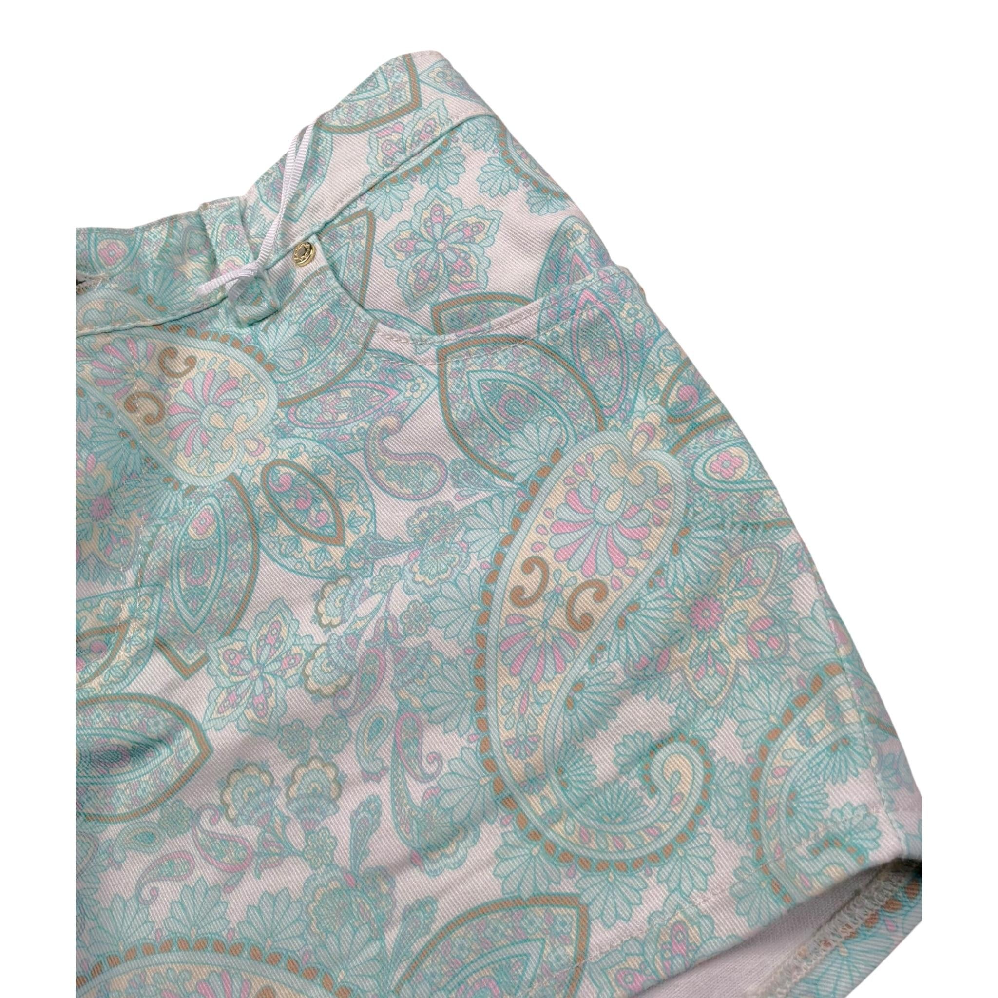 Lu Lu By Miss Grant Short tinta unita con Fantasia Verde Acqua per Bambina LL3638 VERDE ACQUA LU LU BY MISS GRANT 