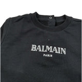 Balmain Felpa Chiusa Girocollo tinta unita con Logo Nero per Neonato V4560NX NERO BALMAIN 