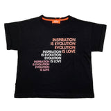 Suns T-Shirt Rundhalsausschnitt Einfarbig mit Kontrastdrucken Schwarz für Mädchen