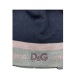 DOLCE & GABBANA cappello tinta unita con pon pon e stampa logo Blu per Bambina LB5126 BLU DOLCE & GABBANA 