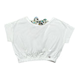 Please T-Shirt tinta unita con Elastico Bianco per Bambina MBC4030G72X BIANCO PLEASE 