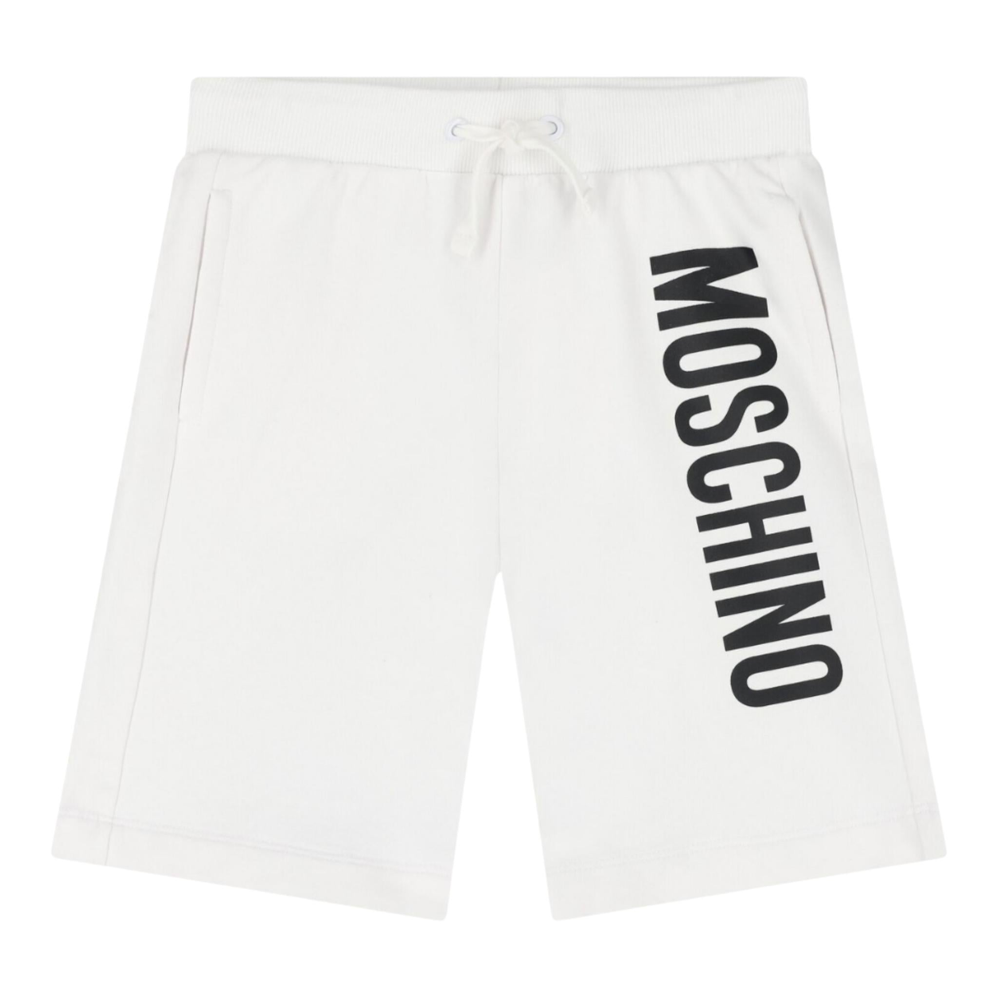Moschino Bermuda In Tuta Tinta Unita con Logo per Bambino HUQ02FXX BIANCO MOSCHINO 