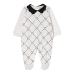 Elisabetta Franchi Tutina Manica Lunga Tinta Unita con Colletto In Contrasto per Neonata ENTU129 BIANCO ELISABETTA FRANCHI 