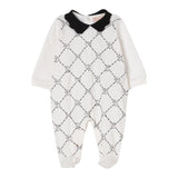 Elisabetta Franchi Tutina Manica Lunga Tinta Unita con Colletto In Contrasto per Neonata ENTU129 BIANCO ELISABETTA FRANCHI 