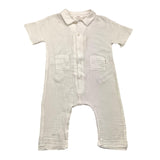 Teddy E Minou Onesie Halbarm Einfarbig Weiß Für Neugeborene