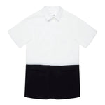 MAISON MARGIELA abito camicia mezza manica bicolore Bianco/nero per Bambino M60641 BIANCO/NERO MAISON MARGIELA 