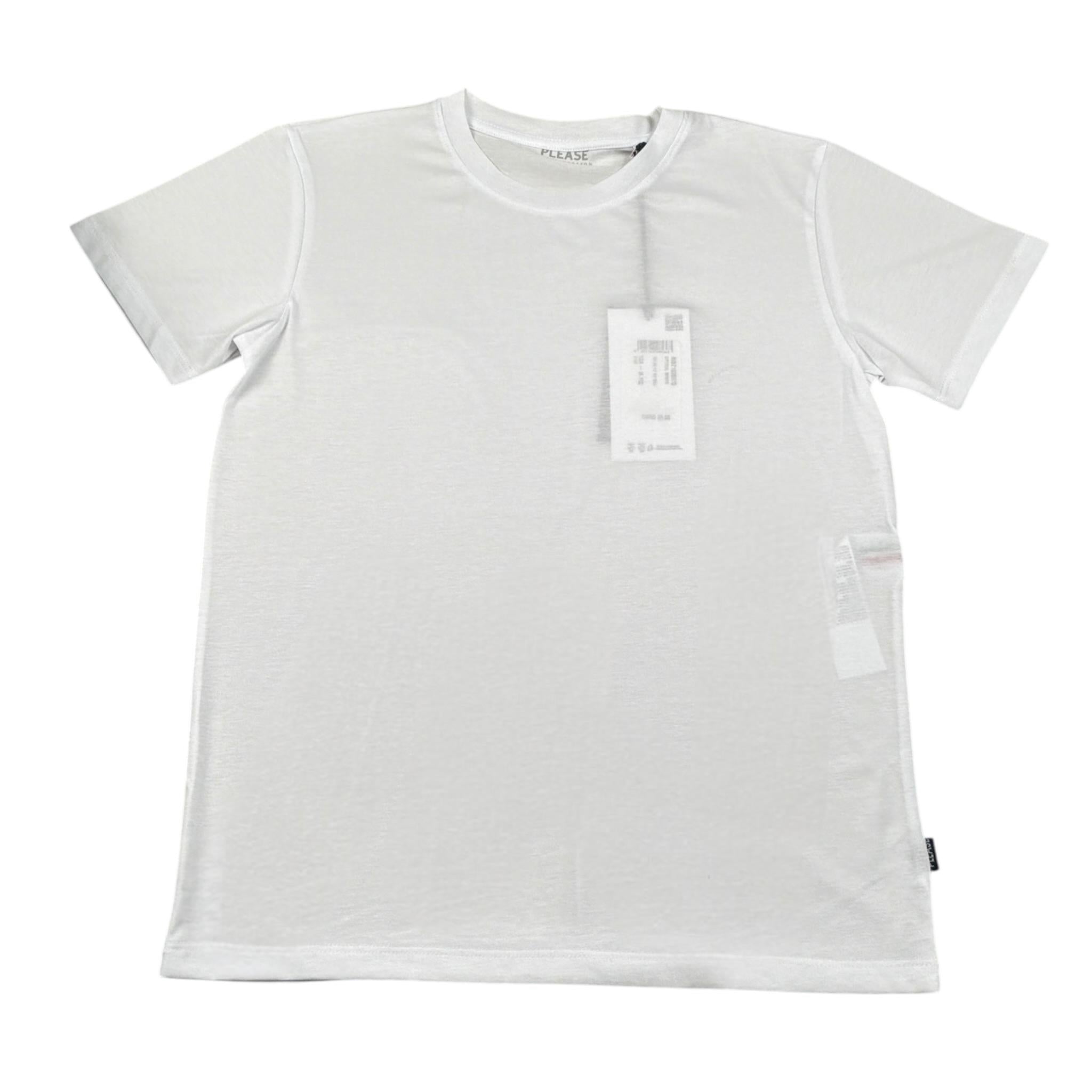 Please T-Shirt Girocollo tinta unita Bianco per Bambino MB21030B73XX BIANCO PLEASE 