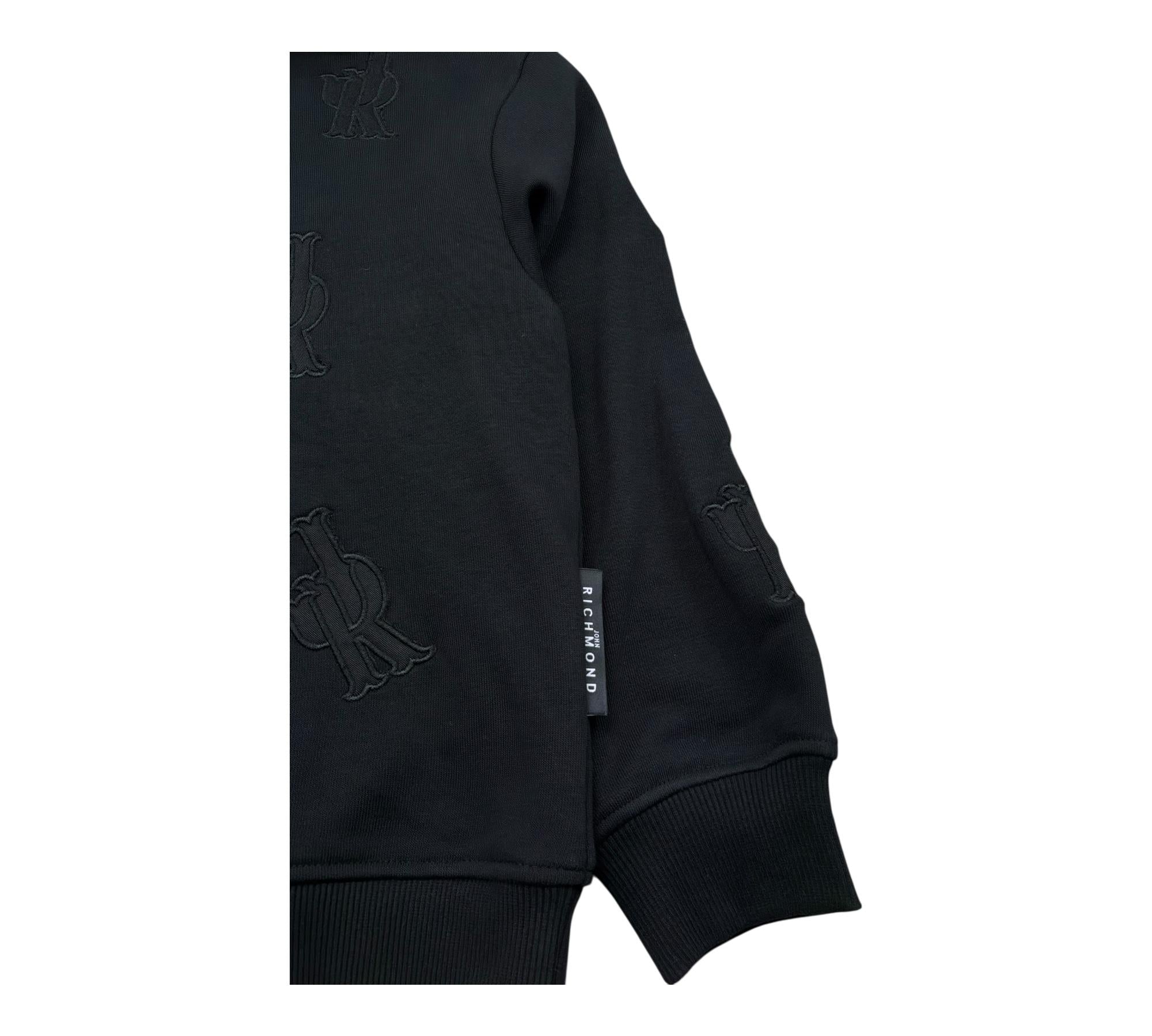 John Richmond Felpa Chiusa con Cappuccio Tinta Unita per Bambino RBP26096FE NERO JOHN RICHMOND 