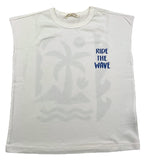 Zhoe &amp; Tobiah Einfarbiges Tanktop mit Kontrastdruck in Weiß für Jungen