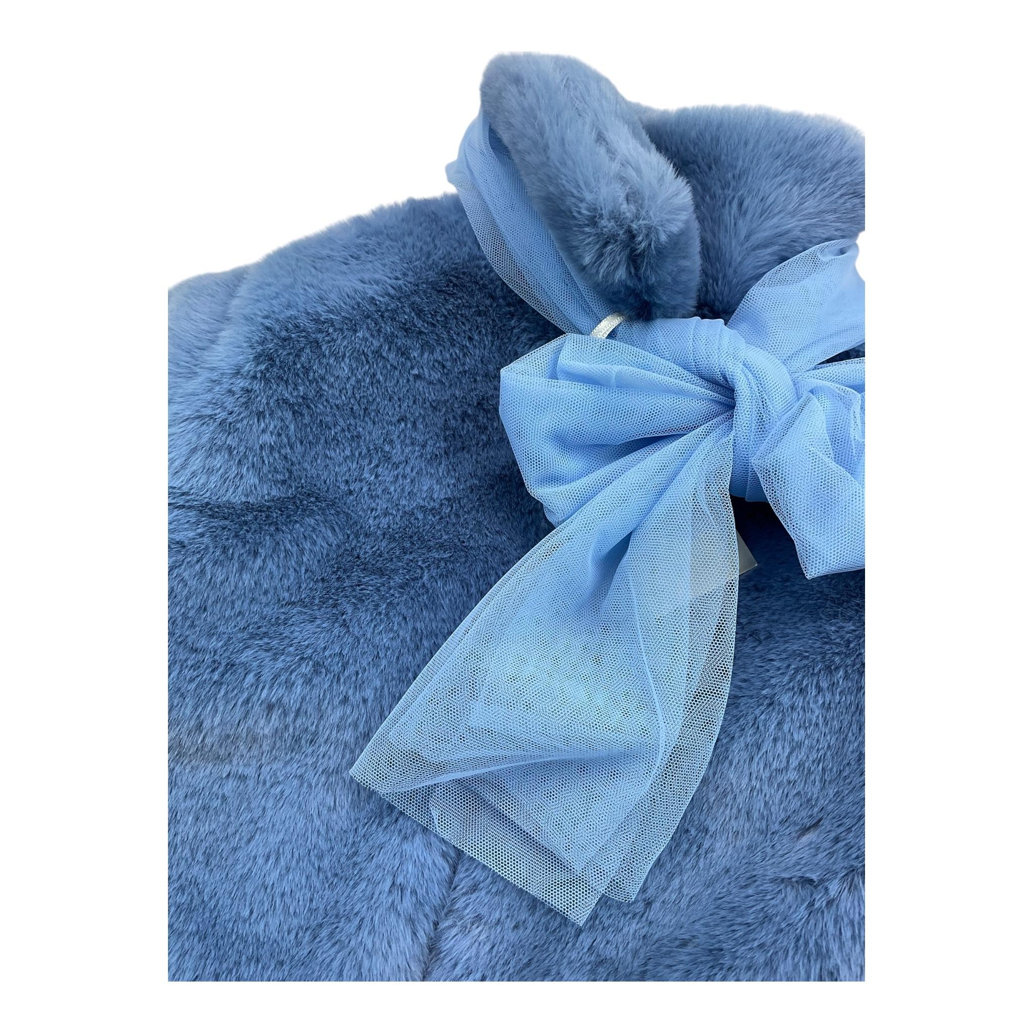 MISS GRANT pelliccia tinta unita con fiocco in tulle Azzurro per Neonata MG1202N AZZURRO MISS GRANT 