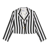Moschino Zweifarbige Jacke mit weiß/schwarzem Streifenmuster für Mädchen