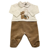 MARLU' tutina bicolore con stampa Bianco/beige per Neonato IB5714 BIANCO/BEIGE MARLU' 
