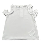 Sarabanda Top Tinta Unita con Balze per Neonata 0B310 BIANCO SARABANDA 