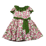 Helle Farben Halbarm Blumendruck Kleid Weiß für Baby Mädchen