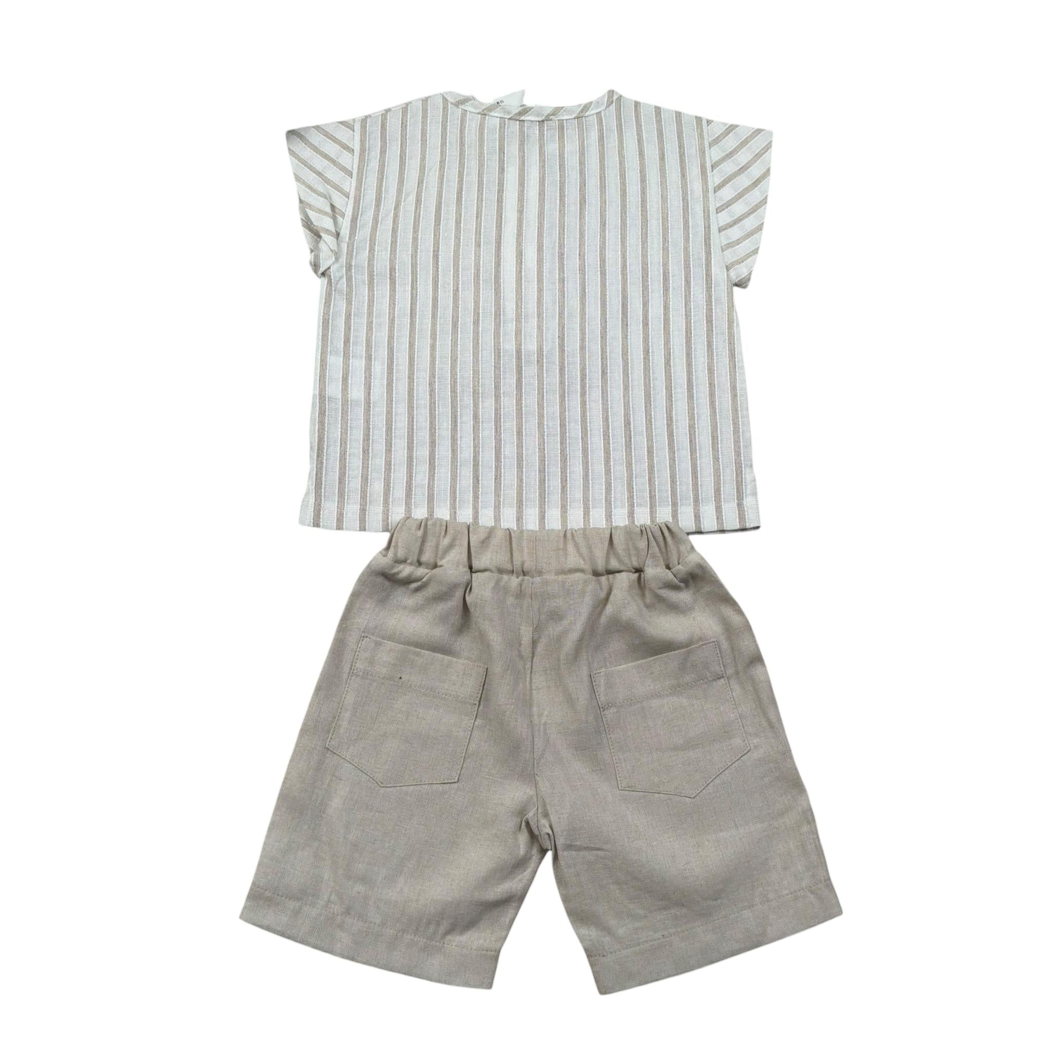 Lalalu' Completo 2 Pezzi Camicia-Bermuda per Neonato CCTL2P BEIGE LALALU' 