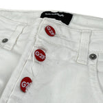 G2Firenze Jeans tinta unita con Girovita Regolabile Bianco per Bambino DENIM BIANCO G2FIRENZE 