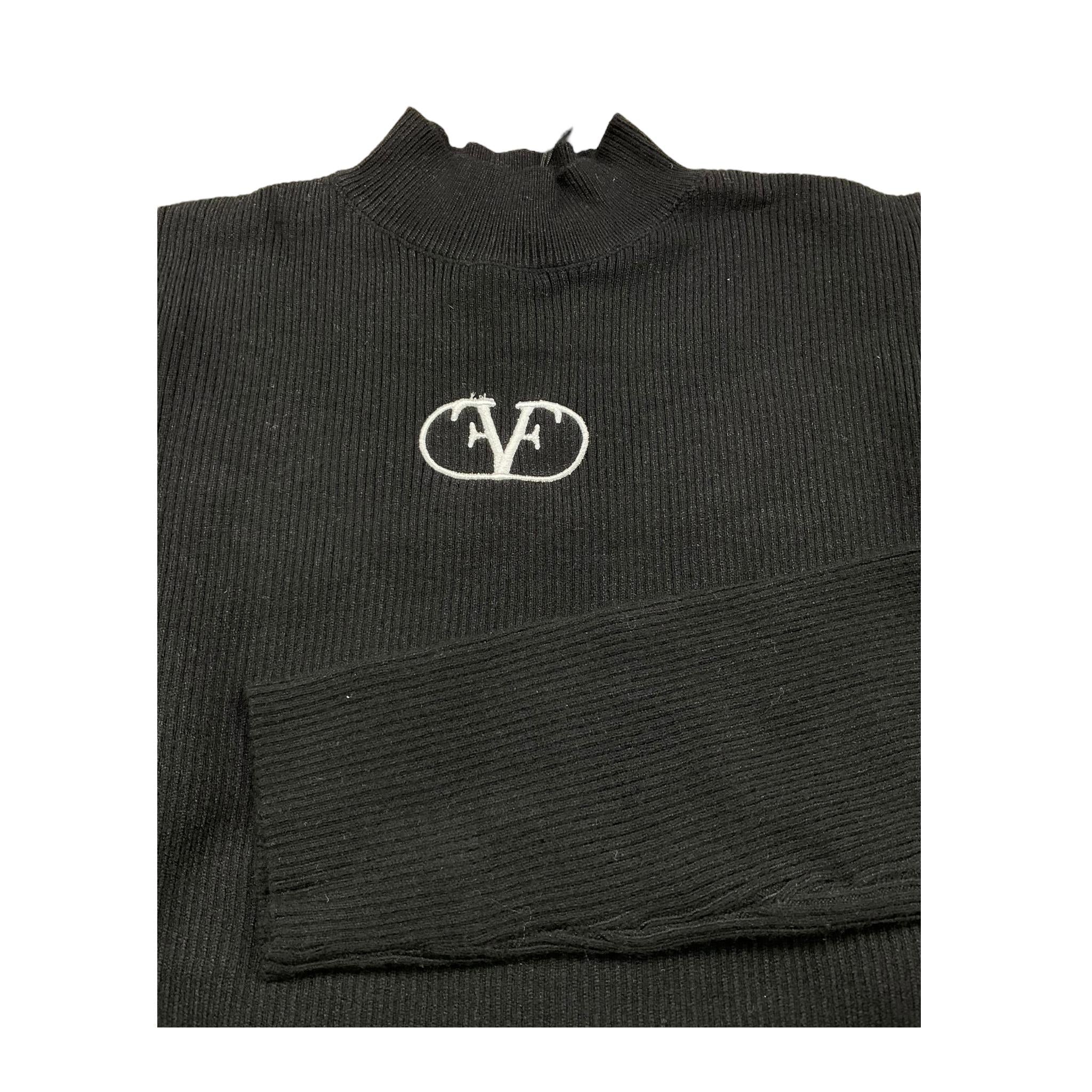 FUN & FUN maglia mezzo collo tinta unita con logo Nero per Bambina FNBSW15506 NERO FUN & FUN 