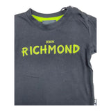 John Richmond – Einfarbiges T-Shirt mit Rundhalsausschnitt und Print in Schwarz für Babys