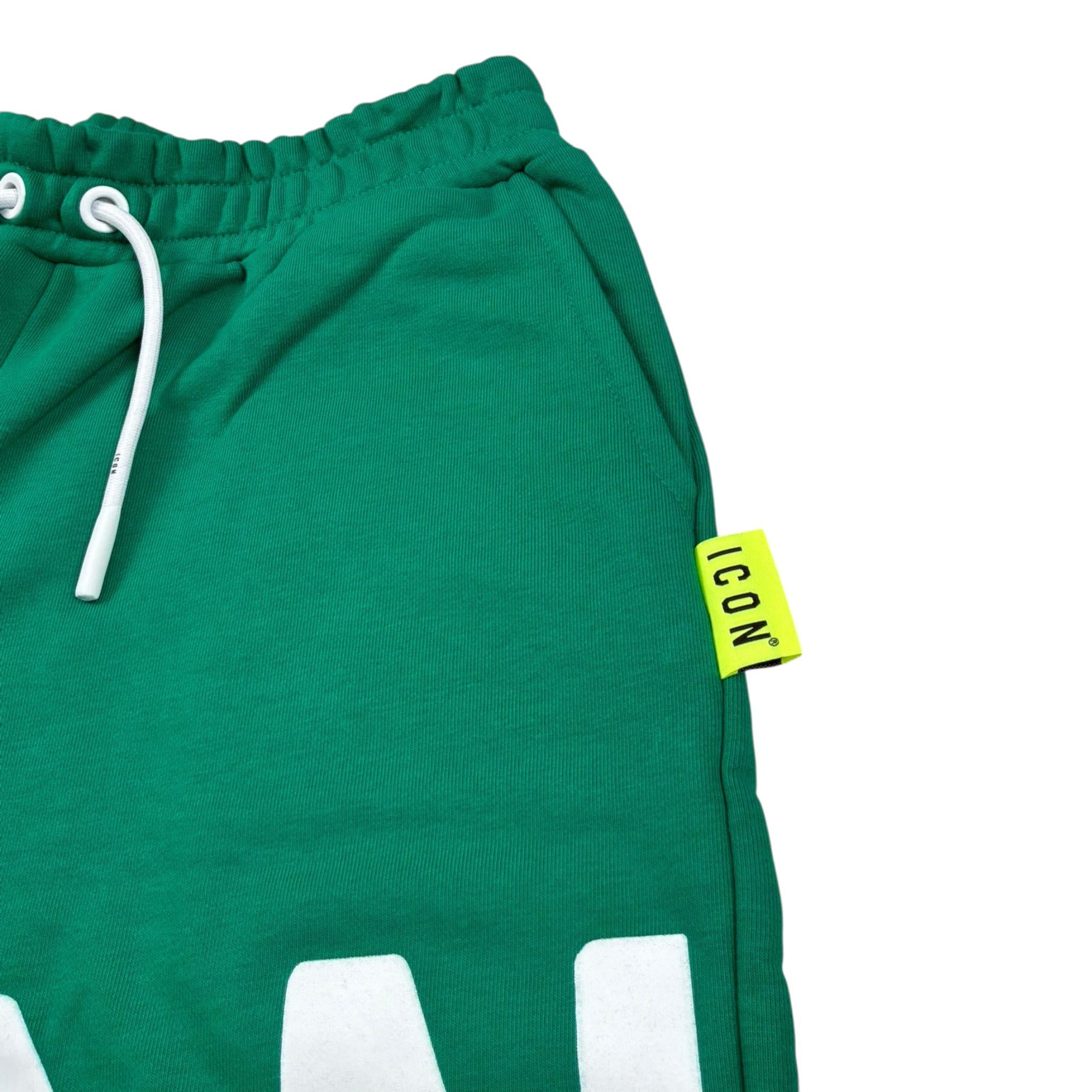 Icon Bermuda In Felpa Tinta Unita con Logo per Bambino IBSH00491 VERDE ICON 