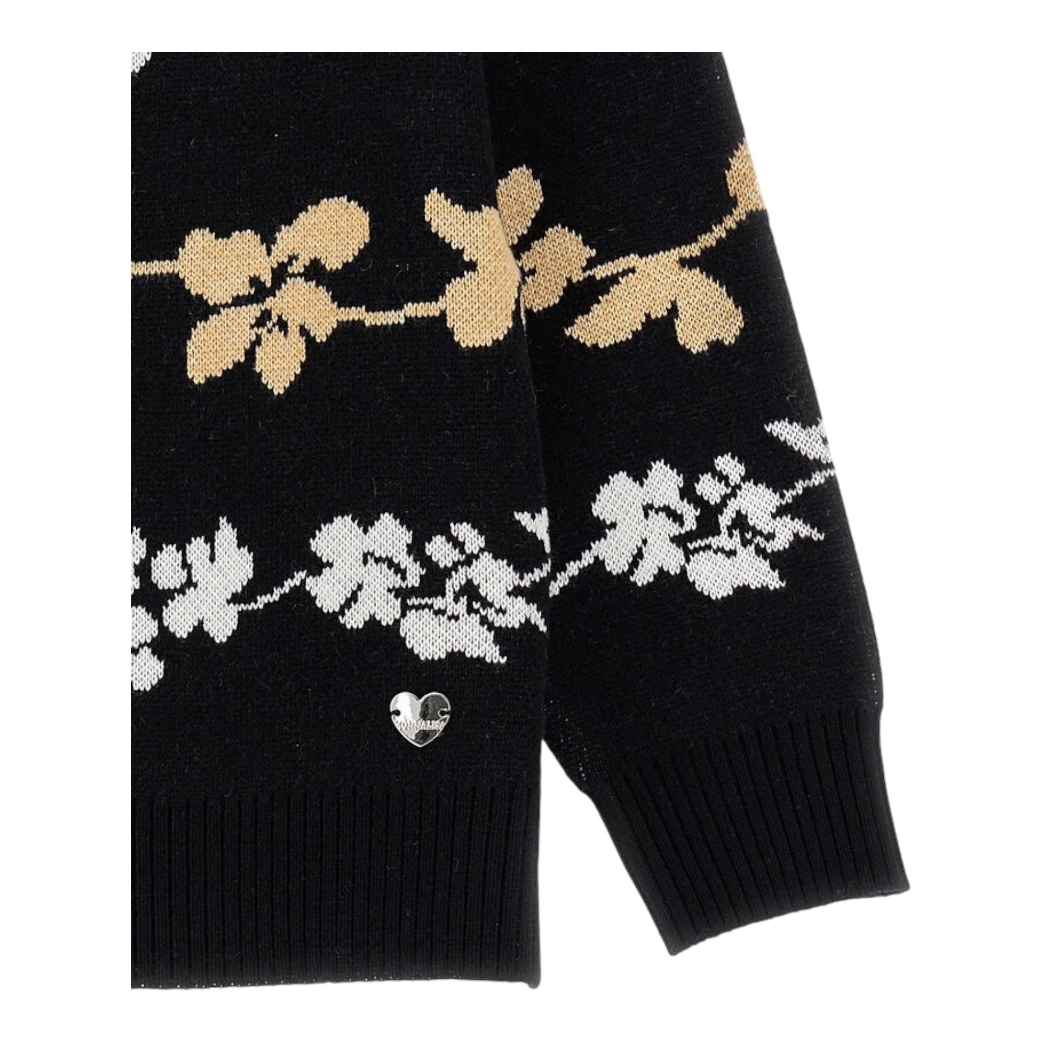 MONNALISA maglia girocollo tinta unita cn ricami in contrasto Nero per Bambina 19B619 NERO MONNALISA 