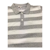 Le Bebe' Poloshirt Halbarm Zweifarbig Streifenmuster Weiß/Grau für Neugeborene