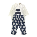 EMC completo 2pz maxi felpa-leggins bicolore Bianco/blu per Neonata CO3544 BIANCO/BLU EMC 