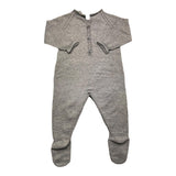 Wedoble Solid Grey Langarm-Strampler für Neugeborene