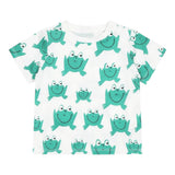 Stella Mccartney T-Shirt Girocollo Tinta Unita con Stampe Rana per Neonato TW8561 BIANCO STELLA McCARTNEY 