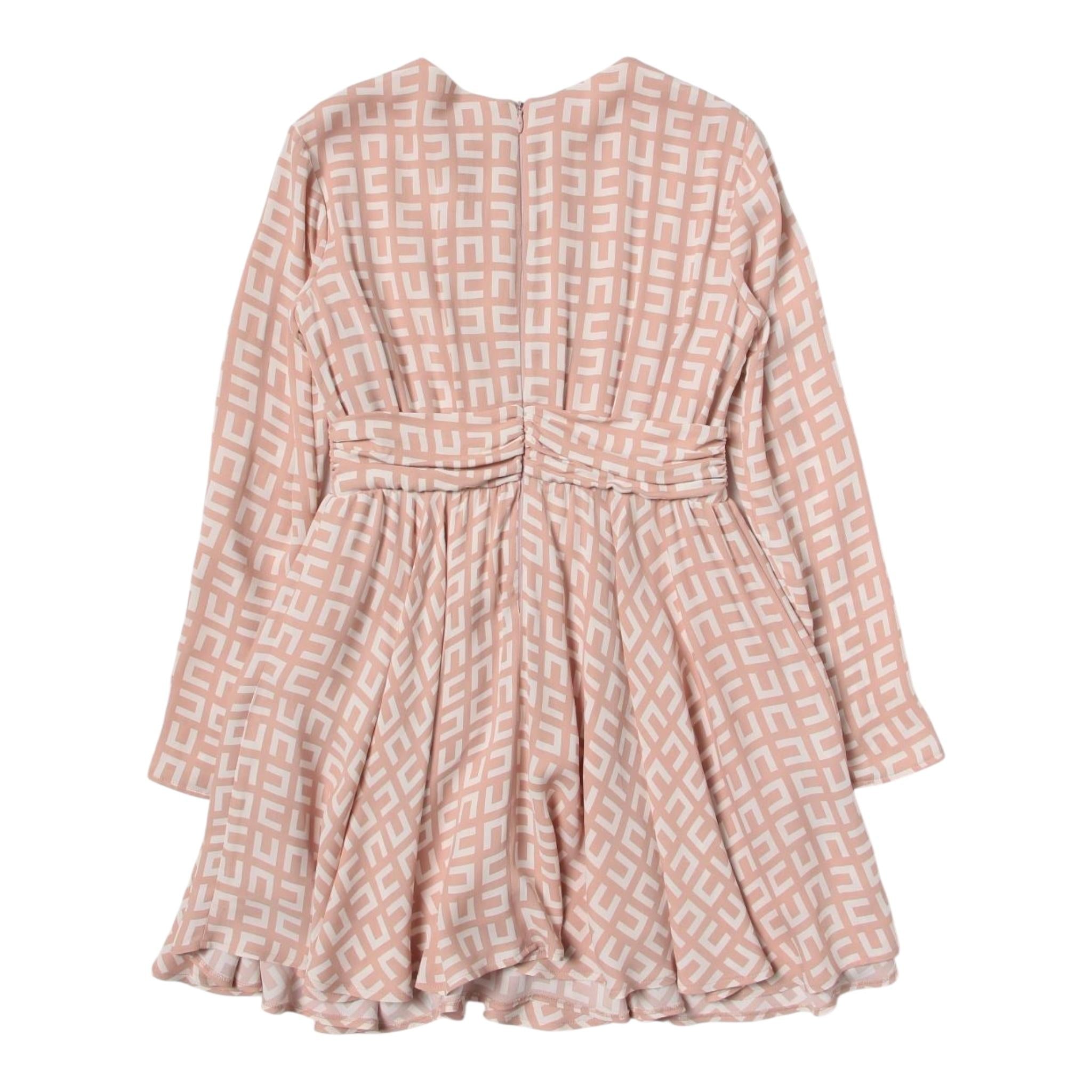 Elisabetta Franchi Abito Tinta Unita Manica Lunga Logato per Bambina EFAB455 ROSA ELISABETTA FRANCHI 