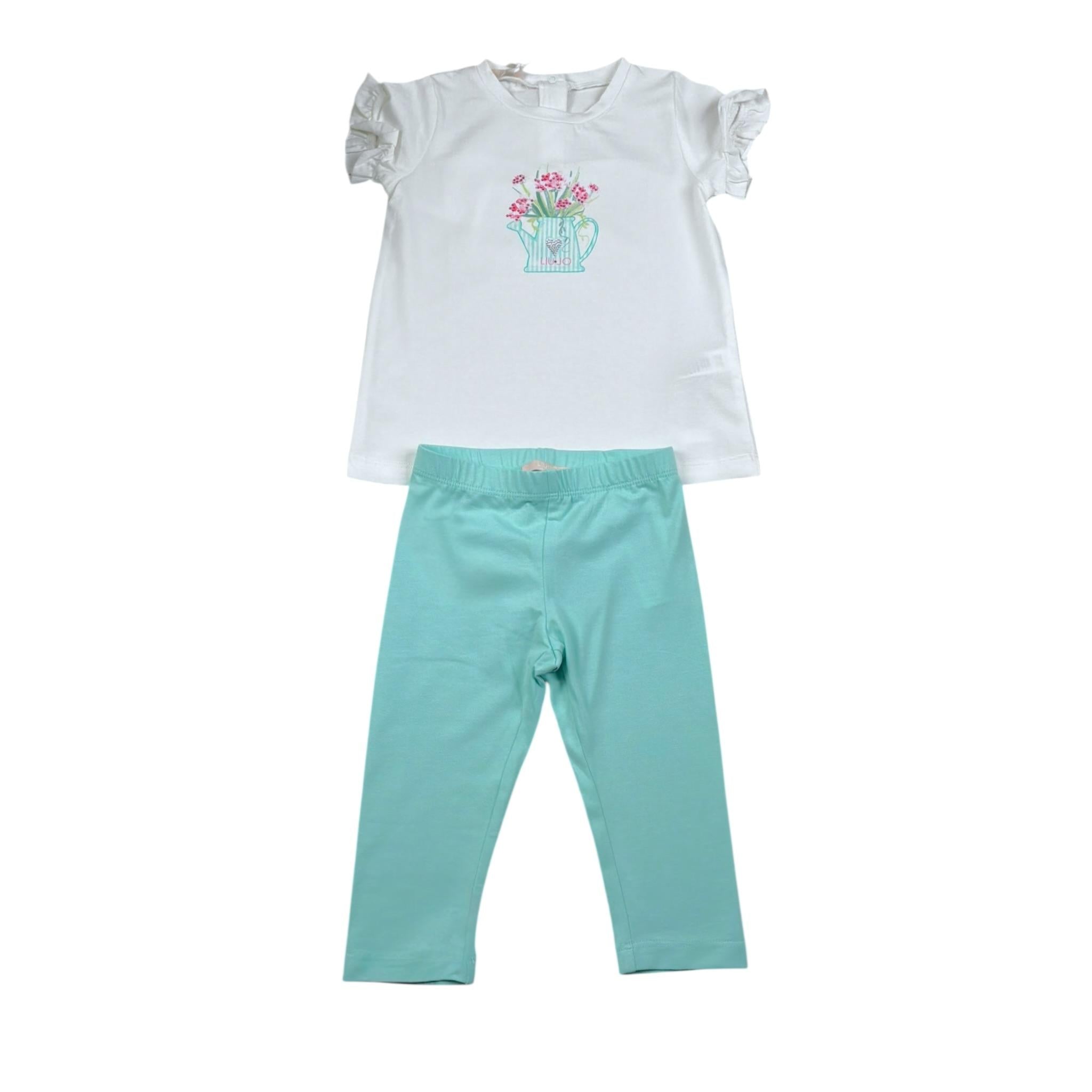 Liu Jo Completo 2 Pezzi T-Shirt-Leggins per Neonata HA5061X BIANCO/VERDE LIU JO 