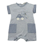 Lalalu' Pagliaccetto Tinta Unita con Fantasia A Righe per Neonato PAL3P BIANCO LALALU' 
