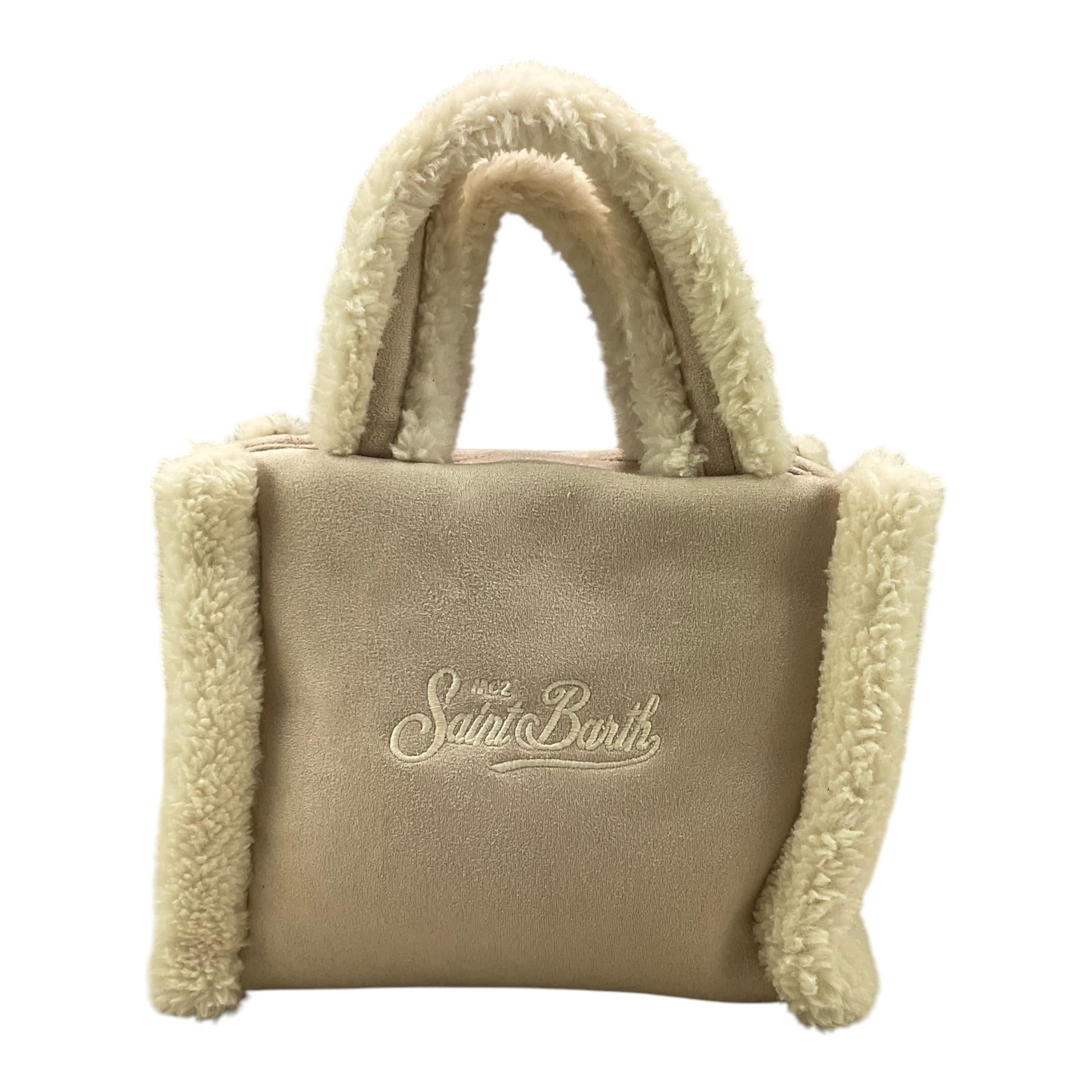 SAINT BARTH borsa tinta unita con logo Beige per Neonata VANITY BEIGE SAINT BARTH 