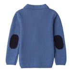 SARABANDA cardigan tinta unita con bottoni e toppe Blu per Neonato A104 BLU SARABANDA 