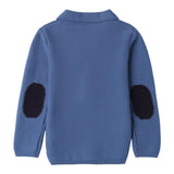 SARABANDA cardigan tinta unita con bottoni e toppe Blu per Neonato A104 BLU SARABANDA 