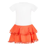 Twinset Abito Mezza Manica Bicolore con Stampa per Bambina 251GJ242B BIANCO TWINSET 