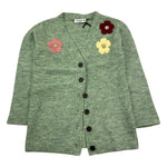 TRUSSARDI cardigan tinta unita con ricami Verde per Bambina TGA25091CD VERDE TRUSSARDI 