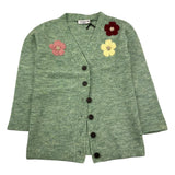 TRUSSARDI cardigan tinta unita con ricami Verde per Bambina TGA25091CD VERDE TRUSSARDI 