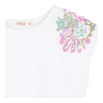 Billieblush Canotta Tinta Unita con Paillettes per Bambina U20994 BIANCO BillIEBLUSH 