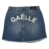 Gaelle Einfarbiger Jeansrock mit blauem Logo-Print für Mädchen
