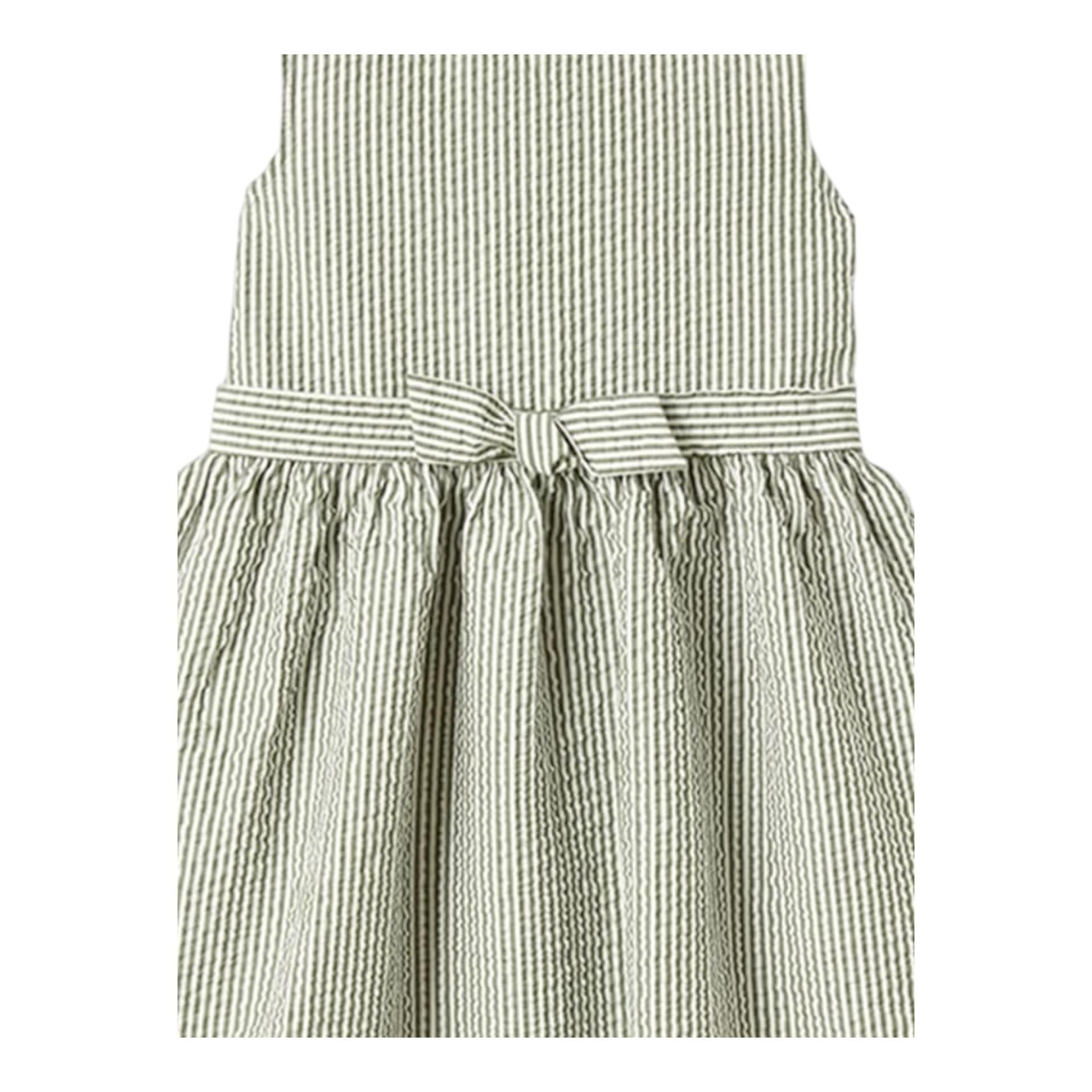 Il Gufo Abito Giromanica Tinta Unita con Fantasia A Righe per Bambina P25VA332C1080 BIANCO IL GUFO 