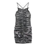 Monnalisa Abito Tinta Unita con Arriccio per Bambina 41E902 ARGENTO MONNALISA 