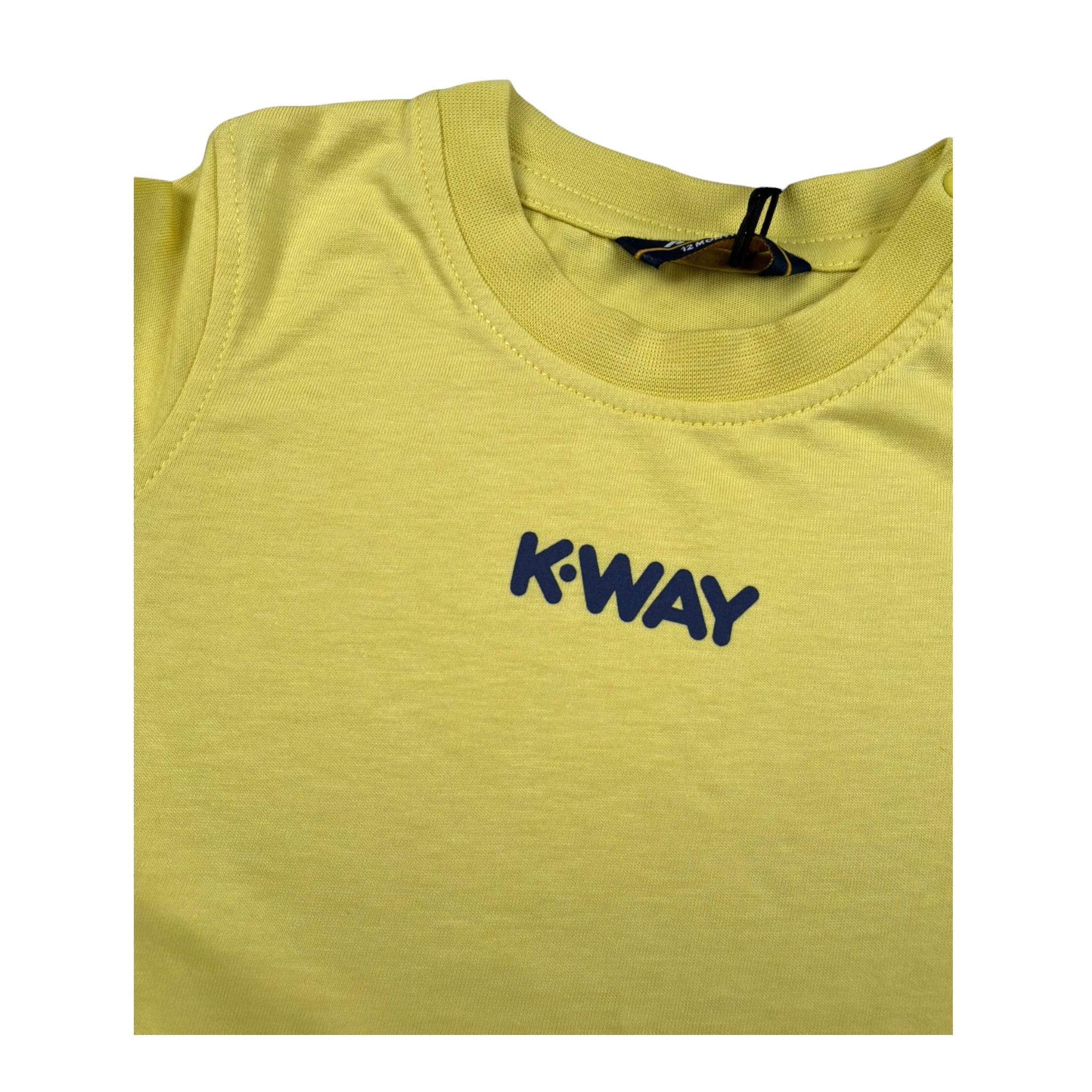 K-Way T-Shirt Girocollo Tinta Unita con Logo per Neonato K11613WXXX GIALLO K-WAY 