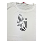 Liu Jo T-Shirt Girocollo Tinta Unita con Brillantini per Bambina GA5119X BIANCO LIU JO 