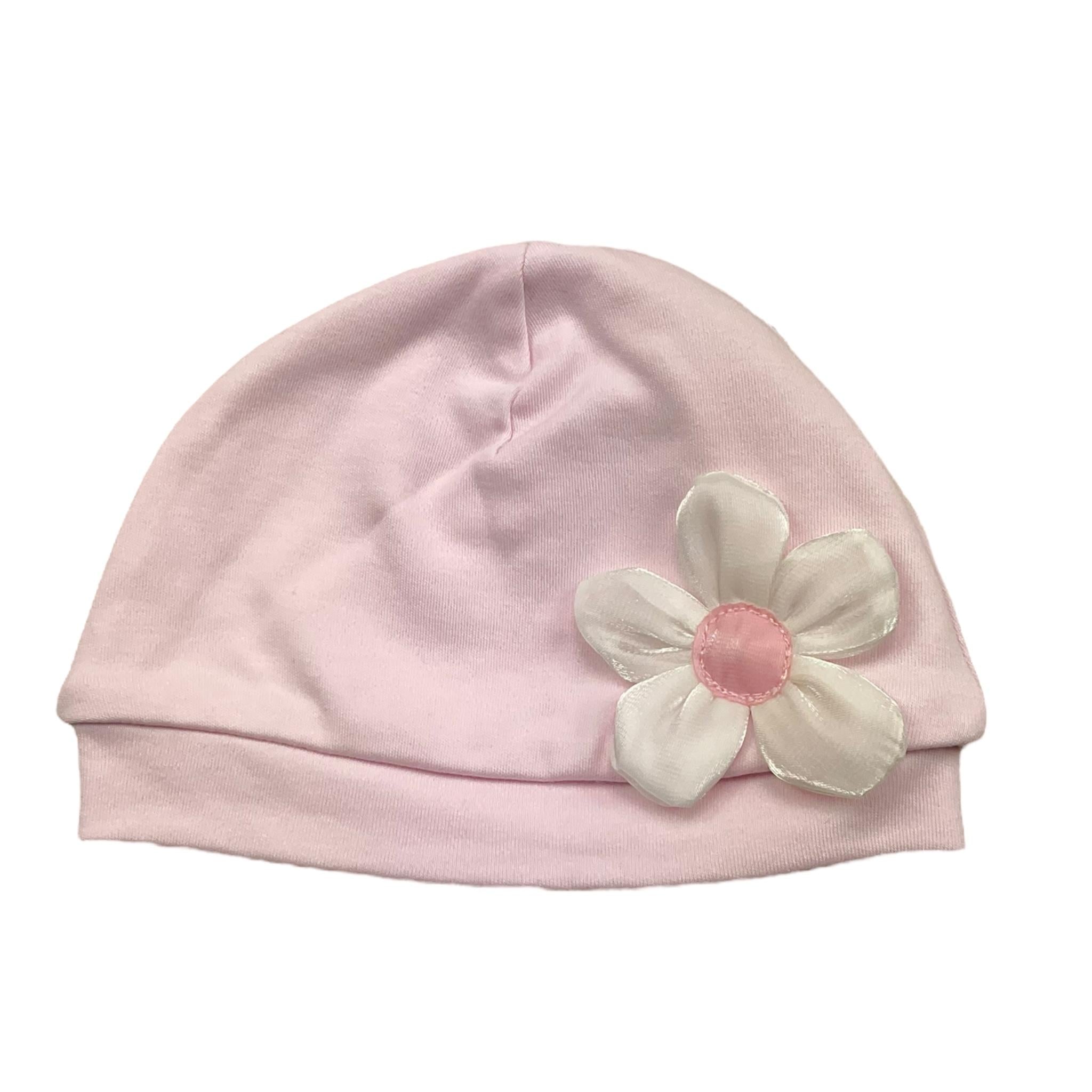 MONNALISA cappello tinta unita con applicazione fiore Rosa per Neonata 35D003 ROSA MONNALISA 