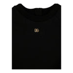 DOLCE & GABBANA abito tinta unita con logo Nero per Bambina L5JD3J NERO DOLCE & GABBANA 