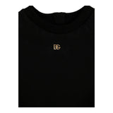 DOLCE & GABBANA abito tinta unita con logo Nero per Bambina L5JD3J NERO DOLCE & GABBANA 