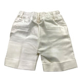 Emanuel Pris Einfarbige Bermuda-Shorts mit elastischer Taille in Weiß für Neugeborene